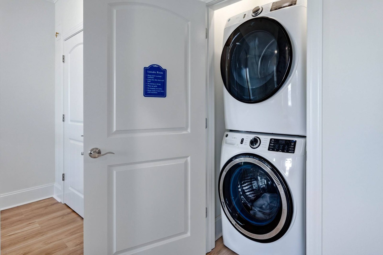 Stacked washer and dryer